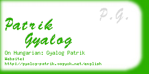 patrik gyalog business card